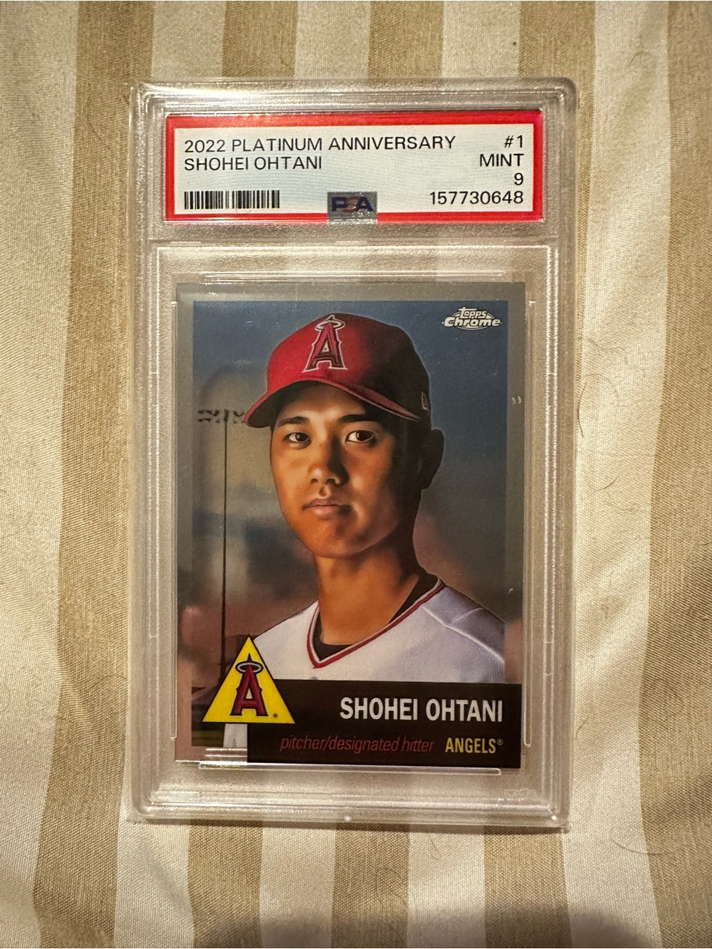 2022 Topps Chrome Platinum Anniversary #1 Shohei Ohtani PSA 9 Topps 1 Clean Case